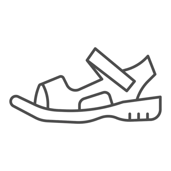 Sandalen dunne lijn pictogram, Zomer schoenen concept, Sandaal teken op witte achtergrond, lichte zomer schoen pictogram in outline stijl voor mobiele concept en web design. vectorgrafieken. — Stockvector