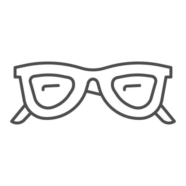 Icono de línea delgada de gafas de sol, concepto de accesorios de verano, signo de gafas sobre fondo blanco, icono de gafas en estilo de esquema para el concepto móvil y diseño web. Gráficos vectoriales . — Vector de stock