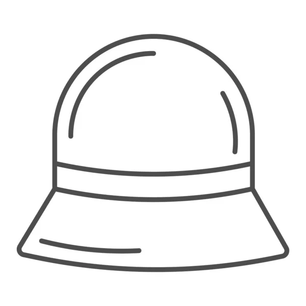 Panama chapeau mince icône de ligne, concept d'accessoires d'été, signe de chapeau d'été enfants sur fond blanc, icône d'accessoire chapeau vintage dans le style de contour pour concept mobile et web design. Graphiques vectoriels. — Image vectorielle