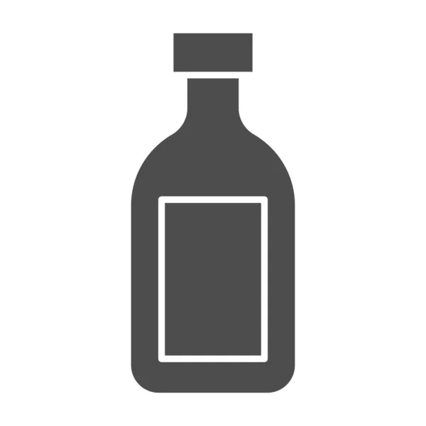 Icône solide de cognac, concept de boissons alcoolisées, panneau de bouteille de cognac brandy sur fond blanc, icône de bouteille en verre d'alcool dans le style glyphe pour concept mobile et conception web. Graphiques vectoriels. — Image vectorielle