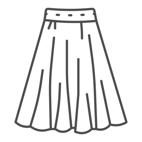 スカート薄いラインアイコン、服のコンセプト、モバイルコンセプトとウェブデザインのアウトラインスタイルで白い背景に長いエレガントな女性のスカートアイコン。ベクトルグラフィックス. — ストックベクタ