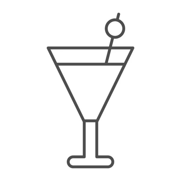 鸡尾酒尾细线图标，饮料概念，马提尼标志白色背景，海滩鸡尾酒图标轮廓风格的移动概念和网页设计。矢量图形. — 图库矢量图片