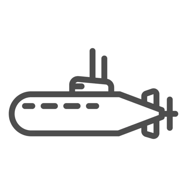 Submarine line ikon, nautiska koncept, undervattensbåt skylt på vit bakgrund, ubåt med periskop ikon i kontur stil för mobila koncept och webbdesign. Vektorgrafik. — Stock vektor