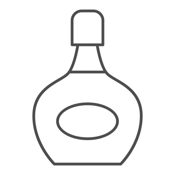 Likeur fles dunne lijn pictogram, alcohol dranken concept, fles likeur teken op witte achtergrond, alcohol drinken in een fles pictogram in outline stijl voor mobiele concept, web design. vectorgrafieken. — Stockvector