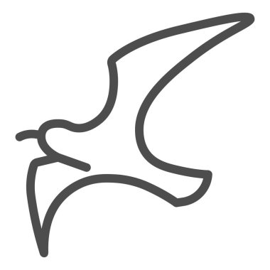 Martı çizgisi ikonu, deniz konsepti, beyaz zemin üzerinde martı işareti, mobil konsept ve web tasarımı için ana hatlarıyla uçan kuş silueti simgesi. Vektör grafikleri.