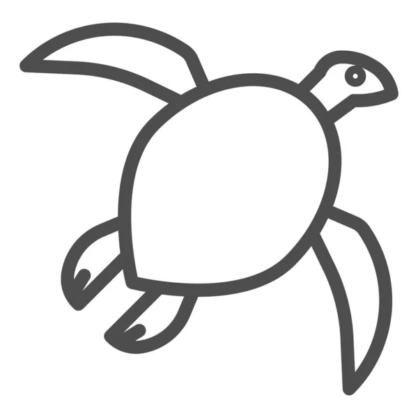 Ikona żółwia morskiego, koncepcja oceanu, znak żółwia zwierząt na białym tle, sylwetka ikony żółwia morskiego w zarysie stylu dla mobilnej koncepcji i projektowania stron internetowych. Grafika wektorowa. — Wektor stockowy