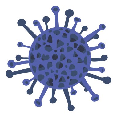 Mavi Coronavirus hücresi. Covid-19 virüsü. Virüs salgını alarmı. Wuhan virüs sembolü. İzole vektör çizimi. Coronavirus kavramını durdur. Viral hücre ile zatürree salgını kavramı.