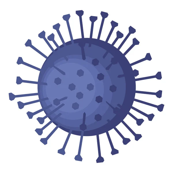 Virenvektorillustration. Coronavirus covid-19-Zelle, Mikrobe, Keim. Blaue Viruszelle oder Bakterien auf weißem Hintergrund. Bakterien und Keime, krankmachende Mikroorganismen, Viren. Viruszeichen 2019-ncov. — Stockvektor