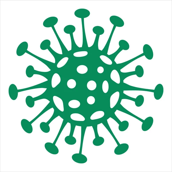 ウイルスベクターイラスト。コロナウイルスのパンデミック細胞。緑色COVID-19球状生殖器。病原菌だ。ウイルス微生物学検索、ウイルス学的概念。2019-nCV小説コロナウイルス菌. — ストックベクタ