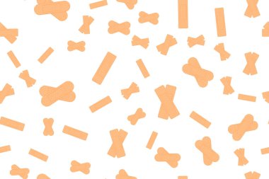 Tıbbi yapışkan bant bantlı, tıbbî, pürüzsüz desen. Tıbbi bant kalıbının vektör çizimi, reklamcılık için kusursuz bir arka plan. Alçıları beyaz arkaplana yapıştırmak.