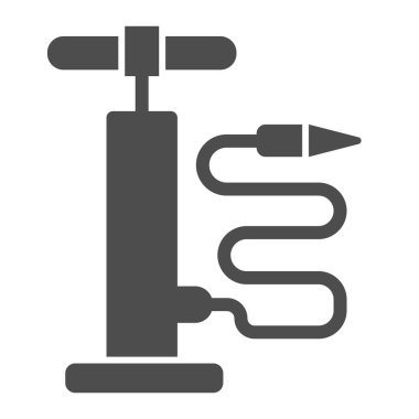 Hava pompası katı ikonu, bisiklet konsepti, beyaz arka planda el hava pompası işareti, mobil konsept ve web tasarımı için bisiklet pompası ikonu. Vektör grafikleri.