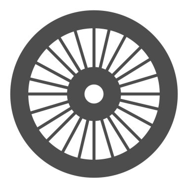 Bisiklet tekeri katı ikonu, bisiklet parçaları kavramı, beyaz arka planda bisiklet tekerleği işareti, mobil konsept ve web tasarımı için bisiklet ikonu için parça ve ayrıntılar. Vektör grafikleri.