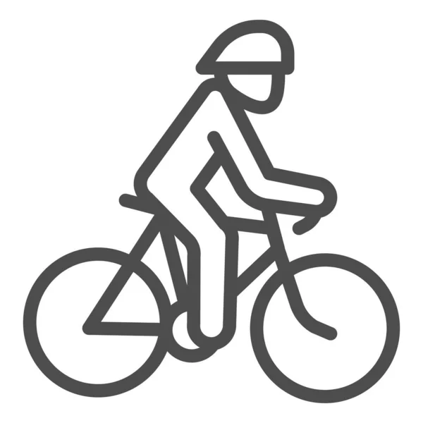 Значок линии велосипедиста, концепция летних видов спорта, символ велосипедного спорта на белом фоне, иконка человека на велосипеде в стиле наброска для мобильной концепции и веб-дизайна. Векторная графика . — стоковый вектор