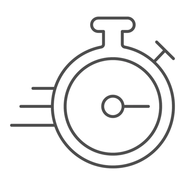 Icône de ligne mince chronomètre, concept de livraison rapide, signe de minuterie sur fond blanc, icône de montre dans le style de contour pour le concept mobile et la conception Web. Graphiques vectoriels. — Image vectorielle