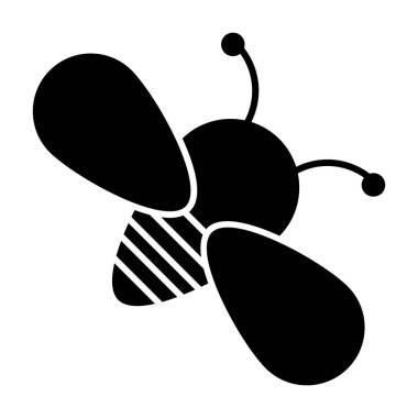 Arı gibi sağlam bir ikon. Böcek vektör çizimi beyaza izole edildi. Bal arısı tasarımı, web ve uygulama için tasarlanmış. Eps 10.