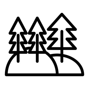 Çam ağacı çizgi ikonu. Çam ağaçları vektör illüstrasyonu beyaza izole edildi. Trees tasarımı, web ve uygulama için tasarlandı. Eps 10.