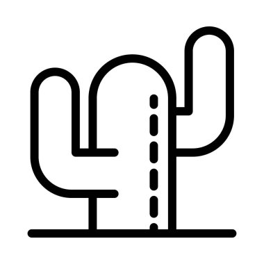 Kaktüs çizgisi simgesi. Meksika vektör illüstrasyonu beyaza izole edildi. Bitki tasarımı, web ve uygulama için tasarlandı. Eps 10.