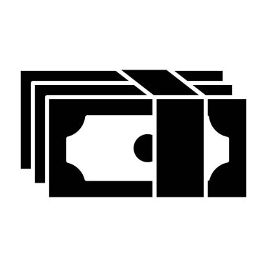 Para paketi simgesi. Dolar yığını vektör illüstrasyonu beyaza izole edildi. Nakit kabartma tasarımı, web ve uygulama için tasarlanmış. Eps 10.