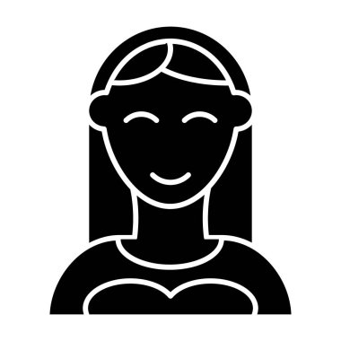 Gelin simgesi. Kadın vektör çizimi beyaza izole edildi. Eş kabartma tasarımı, web ve uygulama için tasarlanmış. Eps 10.