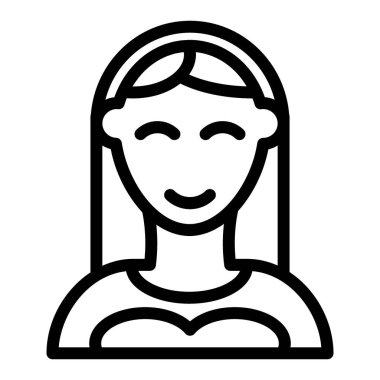 Gelin çizgisi simgesi. Kadın vektör çizimi beyaza izole edildi. Eş tasarımı tasarımı, web ve uygulama için tasarlanmış. Eps 10.