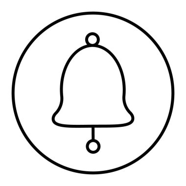 Zil ince çizgi ikonu. Handbell vektör illüstrasyonu beyazda izole edildi. Alarm tasarımı, web ve uygulama için tasarlandı. Eps 10.