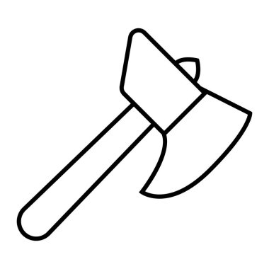 Balta ince çizgi simgesini ateşle. İtfaiye ekipmanları vektör çizimi beyaza izole edildi. Web ve uygulama için tasarlanmış ana hatları hackle. Eps 10.