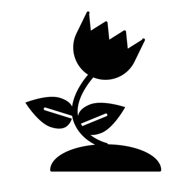 Icono sólido tulipán. Ilustración floral vectorial aislada en blanco. Diseño de estilo glifo de flor de primavera, diseñado para la web y la aplicación. Eps 10 . — Archivo Imágenes Vectoriales