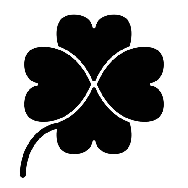 Icono sólido de trébol de cuatro hojas. Ilustración vectorial Shamrock aislada en blanco. Diseño de estilo glifo vegetal, diseñado para web y app. Eps 10 — Archivo Imágenes Vectoriales