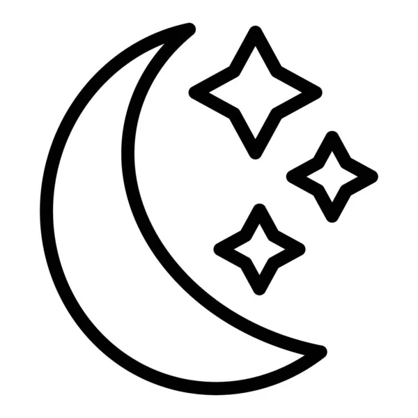 Mond und Sterne reihen sich aneinander. Dreamvector Illustration isoliert auf weiß. Nacht umreißen Stil-Design, für Web und App konzipiert. Eps 10. — Stockvektor