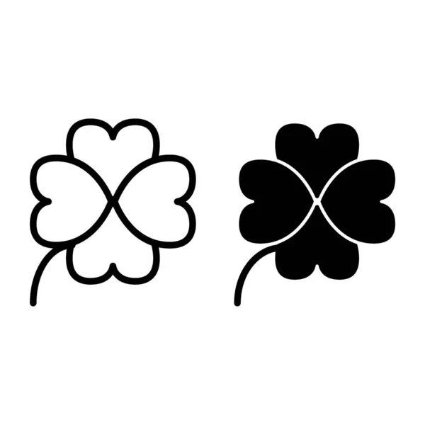Four leaf clover line and glyph icon. Shamrock vector illustration isolated on white. Plant outline style design, designed for web and app. Eps 10.