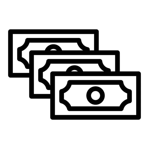 Icono de línea de billetes. Ilustración de vectores de efectivo aislados en blanco. Diseño de estilo de contorno de dinero, diseñado para web y aplicación. Eps 10 . — Vector de stock