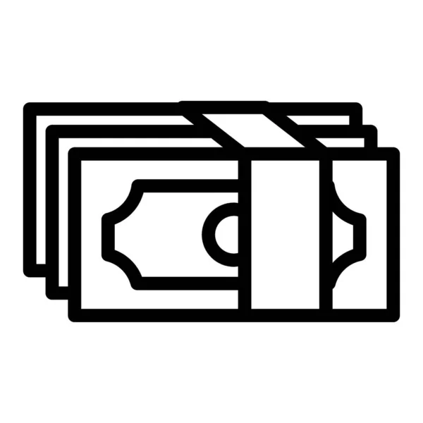 Icona della linea Money Pack. Illustrazione vettoriale della pila del dollaro isolata su bianco. Design stile contante contorno, progettato per il web e app. Eps 10 . — Vettoriale Stock