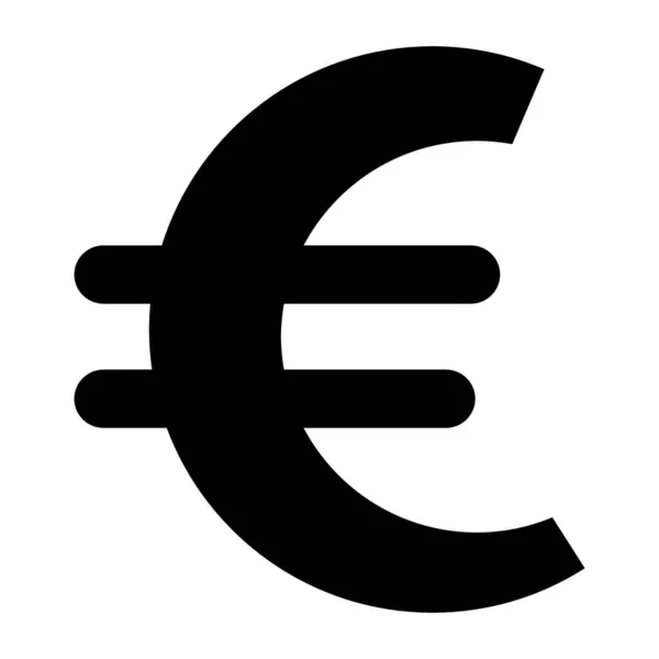 Euro sinal ícone sólido. Ilustração do vetor da moeda isolada no branco. Design de estilo de glifo de dinheiro, projetado para web e aplicativo. Eps 10 . —  Vetores de Stock