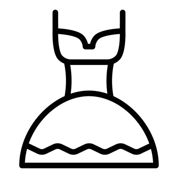 Hochzeitskleid Linie Ikone. Weißes Kleid Vektor Illustration isoliert auf weiß. Brautkleid umreißt Stil-Design, entworfen für Web und App. Eps 10. — Stockvektor