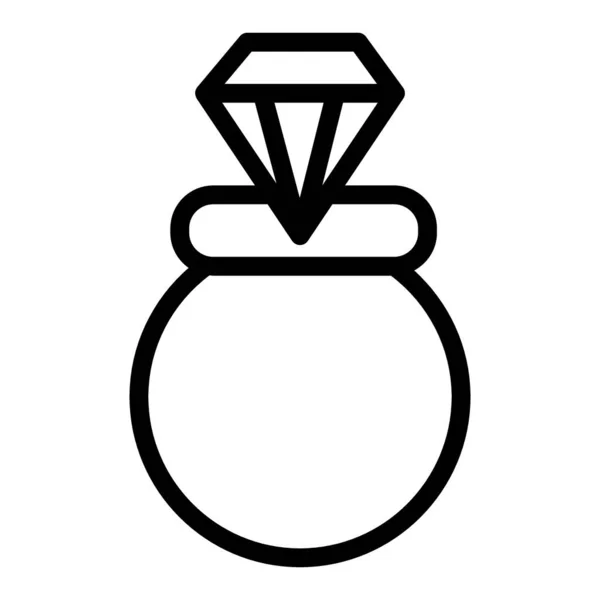 Ícone da linha do anel de casamento. Anel de noivado ilustração vetorial isolado em branco. Jewel design estilo esboço, projetado para web e app. Eps 10 . — Vetor de Stock