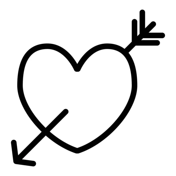Aşk sembolü simgesi. Kalbi ok vektör illüstrasyonuyla delinmiş, beyaza izole edilmiş. Okun ana hatlarıyla tasarlanmış kalp, web ve uygulama için tasarlanmış. Eps 10. — Stok Vektör