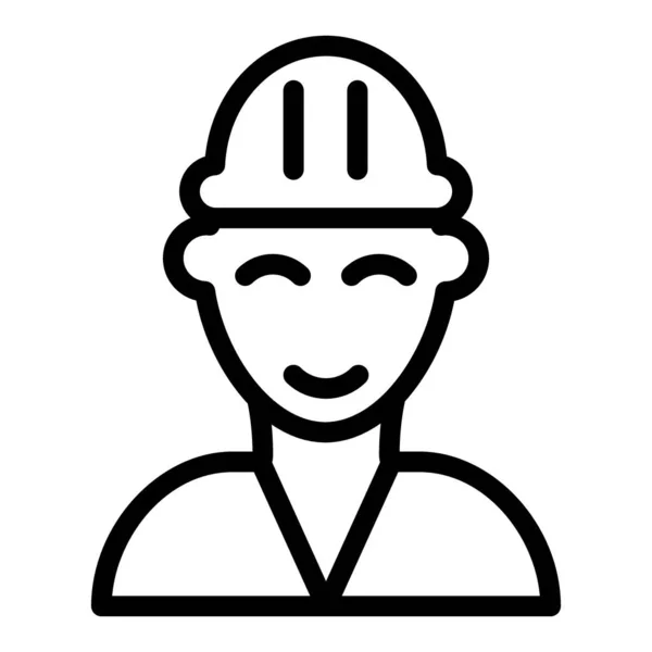 Fireman line icon. Builder vector illustration isolated on white. Firefighter outline style design, designed for web and app. Eps 10. — Stock Vector