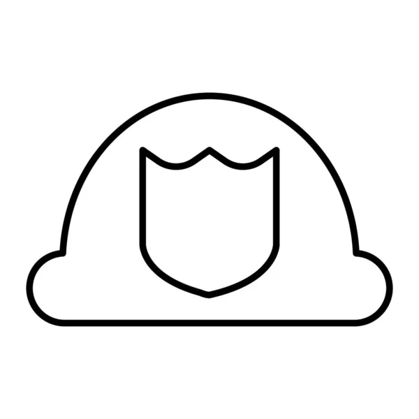 Ícone de linha fina de chapéu de bombeiro. Ilustração do vetor do capacete do bombeiro isolado no branco. Design de estilo de contorno uniforme, projetado para web e aplicativo. Eps 10 . —  Vetores de Stock