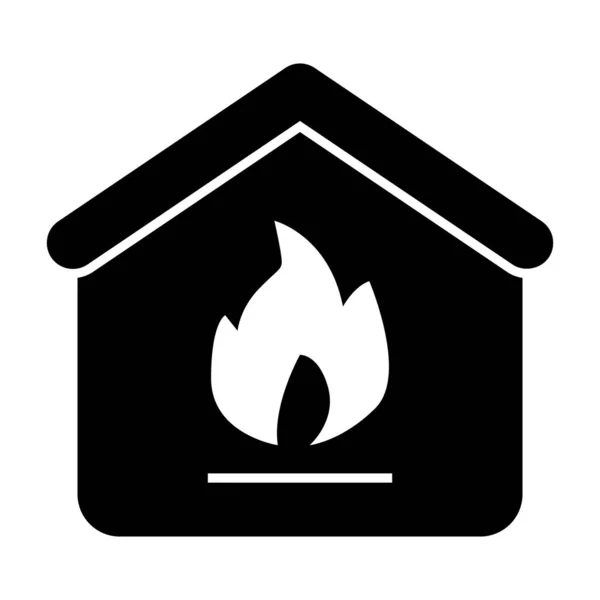 Home feu icône solide. Incendie dans la maison illustration vectorielle isolé sur blanc. Maison sur le feu design de style glyphe, conçu pour le web et l'application. Eps 10. — Image vectorielle