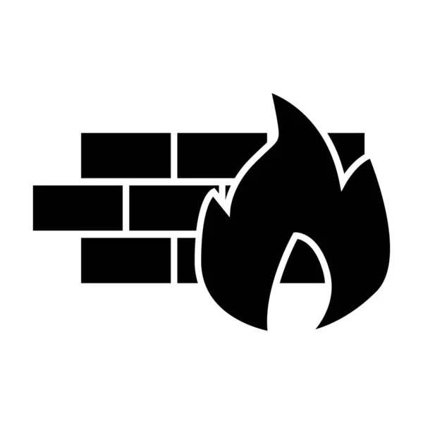 Firewall solides Symbol. Brandschutzvektordarstellung isoliert auf weiß. Ziegelwand-Glyphen-Design, entworfen für Web und App. Eps 10. — Stockvektor