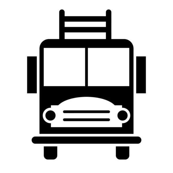 Icono sólido del motor de bomberos. Coche de bomberos con ilustración vectorial escalera aislada en blanco. Diseño de estilo glifo de camión de bomberos, diseñado para web y aplicación. Eps 10 . — Vector de stock