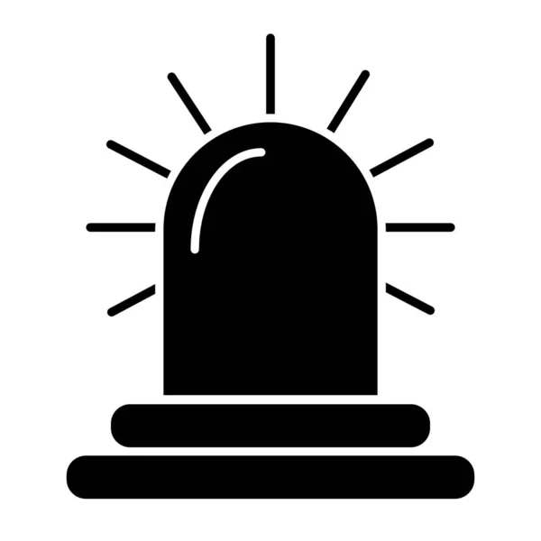 Icono sólido sirena. Ilustración vectorial de alarma aislada en blanco. Diseño de estilo glifo sirena policía, diseñado para la web y la aplicación. Eps 10 . — Vector de stock