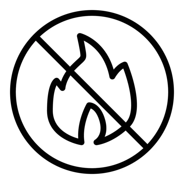 No hay icono de línea de fuego. Ilustración vectorial de fuego prohibido aislado en blanco. Sin diseño de estilo de contorno de llama, diseñado para la web y la aplicación. Eps 10 . — Vector de stock