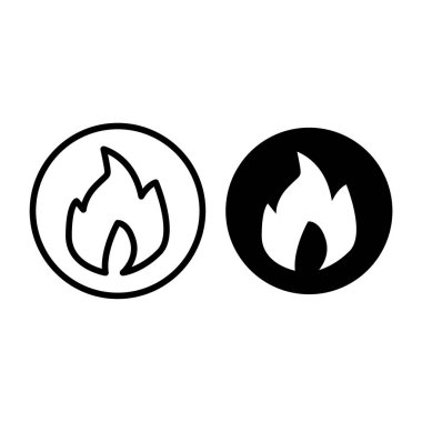 Ateş hattı ve sembol. Yanık vektör çizimi beyaza izole edildi. Web ve uygulama için tasarlanmış sıcak tasarım tasarımı. Eps 10.