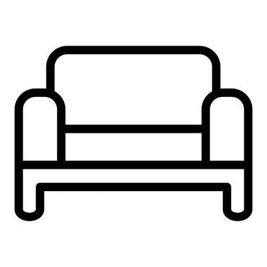 Koltuk çizgisi simgesi. Koltuk vektör çizimi beyaza izole edildi. Oturma odası mobilya tasarımı, web ve uygulama için tasarlanmış. Eps 10.