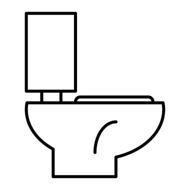 Tuvalet ince çizgi ikonu. WC vektör illüstrasyonu beyaza izole edildi. Tuvalet tasarımı, web ve uygulama için tasarlanmış. Eps 10.