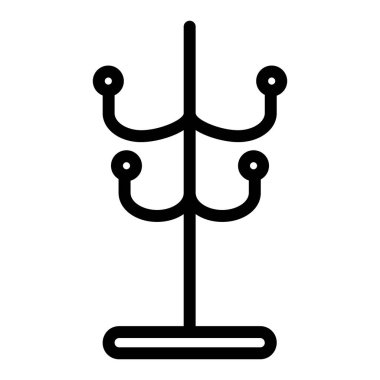 Palto kuyruğu simgesi. Kumaş raf vektör illüstrasyonu beyaza izole edildi. Kanca tasarımı, web ve uygulama için tasarlandı. Eps 10.