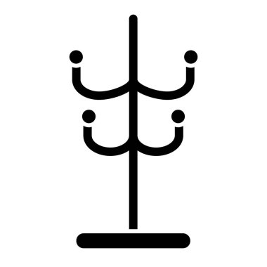 Palto katı bir ikon. Kumaş raf vektör illüstrasyonu beyaza izole edildi. Hook glyph tasarımı, web ve uygulama için tasarlandı. Eps 10.