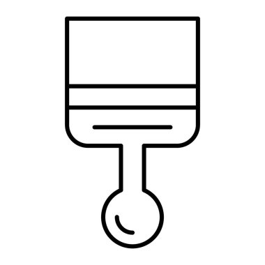 Fırça fırçası ince çizgi simgesi. Boyama aracı vektör illüstrasyonu beyaza izole edildi. Web ve uygulama için tasarlanmış yenileme tasarımı. Eps 10.