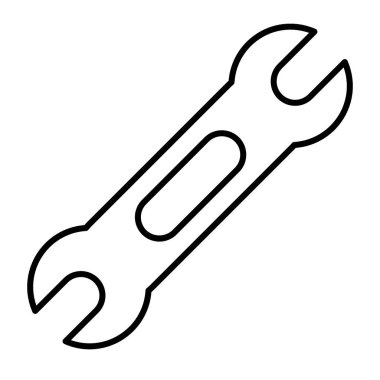 İnce çizgi simgesini çöz. Onarım aracı vektör illüstrasyonu beyazda izole edildi. Spanner tasarımı, web ve uygulama için tasarlanmış. Eps 10.